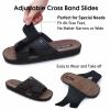 CORIFEI House Slippers for Men, Open Toe | Adjustable | Low Arch Support | Rubber Sole | Indoor Outdoor view 2