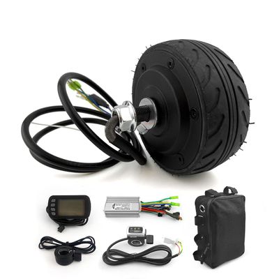 L-faster 4 inch Motor Wheel Kit for Small Scooter 200W Brushless Gearless Hub Motor Diameter 105mm White Screen Display (24V 200W kit)