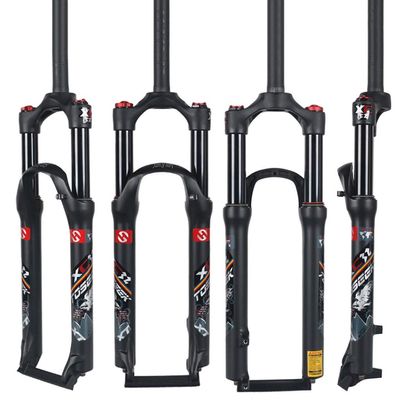 Jejy MTB Bicycle Air Front Forks Shock Absorber 26/27.5/29 inch, Mountain Bike Suspension Forks Ultralight Aluminum Alloy Threadless Steerer Manual Lockout (Color : Black, Size : 29)