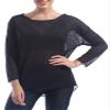 YONGHS Women's Sheer Mesh See Through Workout Shirts Long Sleeve Yoga Gym Ballet Dance Sport Tops Activewear Dancewear Black OneSize view 1