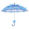 01 Bridal Lace Umbrella, Cotton Umbrella Lace Wedding Bridal Umbrella Parasol Umbrella for Dancing Photography Prop Wedding Parties (Blue) view 1