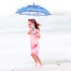 01 Bridal Lace Umbrella, Cotton Umbrella Lace Wedding Bridal Umbrella Parasol Umbrella for Dancing Photography Prop Wedding Parties (Blue) view 3