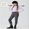 Willit Girls Horse Riding Pants Tights Kids Equestrian Breeches Knee-Patch Youth Schooling Tights Zipper Pockets Gray XS view 3