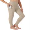 Willit Girls Horse Riding Pants Tights Kids Equestrian Breeches Knee-Patch Youth Schooling Tights Zipper Pockets Khaki L view 1