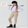 Willit Girls Horse Riding Pants Tights Kids Equestrian Breeches Knee-Patch Youth Schooling Tights Zipper Pockets Khaki L view 3