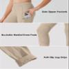 Willit Girls Horse Riding Pants Tights Kids Equestrian Breeches Knee-Patch Youth Schooling Tights Zipper Pockets Khaki L view 4