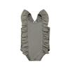 FYBITBO Toddler Baby Girl One Piece Swimsuits and Bathing Suit Ruffle Solid Color Sleeveless Swimwear Beach Clothes (Grey,4-5T,) view 1