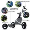 Lakehood Golf Push Cart, Golf Pull Cart for Golf Clubs and Golf Bag, Golf Push Carts Three Wheel Easy to Folding Scorecard Holder with Mobile Phone Holder Storage Bag Golf Carts view 2