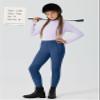 Willit Girls Horse Riding Pants Tights Kids Equestrian Breeches Knee-Patch Youth Schooling Tights Zipper Pockets Deep Blue S view 3
