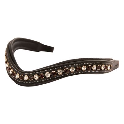 Exion Horse Browband for English Bridle | Curved Shape Padded Equestrian for Show & Dressage | Clear, Burgundy Crystal for Horses