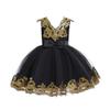 Lace Flower Girls Sequins Bowknot Tutu Dress for Kids Baby Christening Baptism Communion Birthday Party Formal Dress Toddler Princess Pageant Wedding Bridesmaid V-Back Gowns Black 4-5 Years view 1