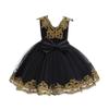 Lace Flower Girls Sequins Bowknot Tutu Dress for Kids Baby Christening Baptism Communion Birthday Party Formal Dress Toddler Princess Pageant Wedding Bridesmaid V-Back Gowns Black 4-5 Years view 2