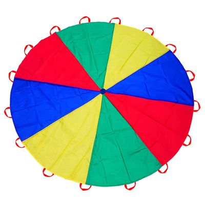 AMYESE 10ft Rainbow Parachute with 16 Handles for Kids Outdoor Party Games, Team Building Play Parachute Group Cooperative Team Game, Children Toys Family Get-Together Entertainment