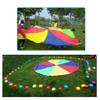 AMYESE 10ft Rainbow Parachute with 16 Handles for Kids Outdoor Party Games, Team Building Play Parachute Group Cooperative Team Game, Children Toys Family Get-Together Entertainment view 4