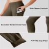 Willit Girls Horse Riding Pants Tights Kids Equestrian Breeches Knee-Patch Youth Schooling Tights Zipper Pockets Brown XS view 3
