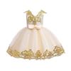 Lace Flower Girls Sequins Bowknot Tutu Dress for Kids Baby Christening Baptism Communion Birthday Party Formal Dress Toddler Princess Pageant Wedding Bridesmaid V-Back Gowns Champagne 10-11 Years view 1