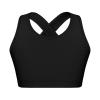 Moggemol Kids Girls Basic Sports Bra Sleeveless Crisscross Keyhole Back Crop Top for Dance/Yoga/Running Black 12 view 1