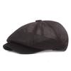 Leucos Ticte Newsboy Beret Ivy Cap Cabbie Flat Cap Men Breathable mesh Summer Hat Black view 1