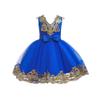 Lace Flower Girls Sequins Bowknot Tutu Dress for Kids Baby Christening Baptism Communion Birthday Party Formal Dress Toddler Princess Pageant Wedding Bridesmaid V-Back Gowns Royal Blue 6-12 Months view 1