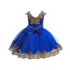 Lace Flower Girls Sequins Bowknot Tutu Dress for Kids Baby Christening Baptism Communion Birthday Party Formal Dress Toddler Princess Pageant Wedding Bridesmaid V-Back Gowns Royal Blue 6-12 Months view 2