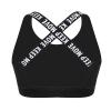 Moggemol Kids Girls Sleeveless Letter Print X Back Crop Top Sports Bra Gymnastics/Dance/Workout Vest Black 4 view 2