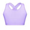 Moggemol Kids Girls Basic Sports Bra Sleeveless Crisscross Keyhole Back Crop Top for Dance/Yoga/Running Purple 4 view 1