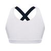 Moggemol Kids Girls Sleeveless Letter Print X Back Crop Top Sports Bra Gymnastics/Dance/Workout Vest White 6 view 1