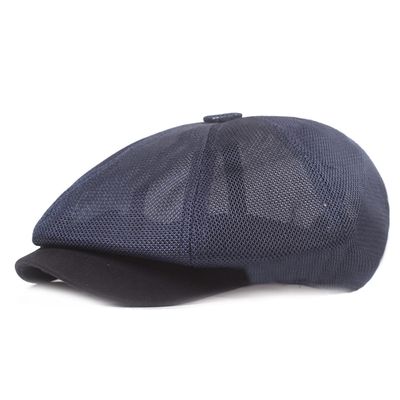 Leucos Ticte Newsboy Beret Ivy Cap Cabbie Flat Cap Men Breathable mesh Summer Hat Navy Blue