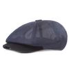 Leucos Ticte Newsboy Beret Ivy Cap Cabbie Flat Cap Men Breathable mesh Summer Hat Navy Blue view 1