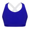 Moily Big Girls Racer Back Padded Sports Bra Gymnastics/Dance.Yoga Athletic Crop Top 2 Pack Underwear X Back Royal Blue 7-8 view 2