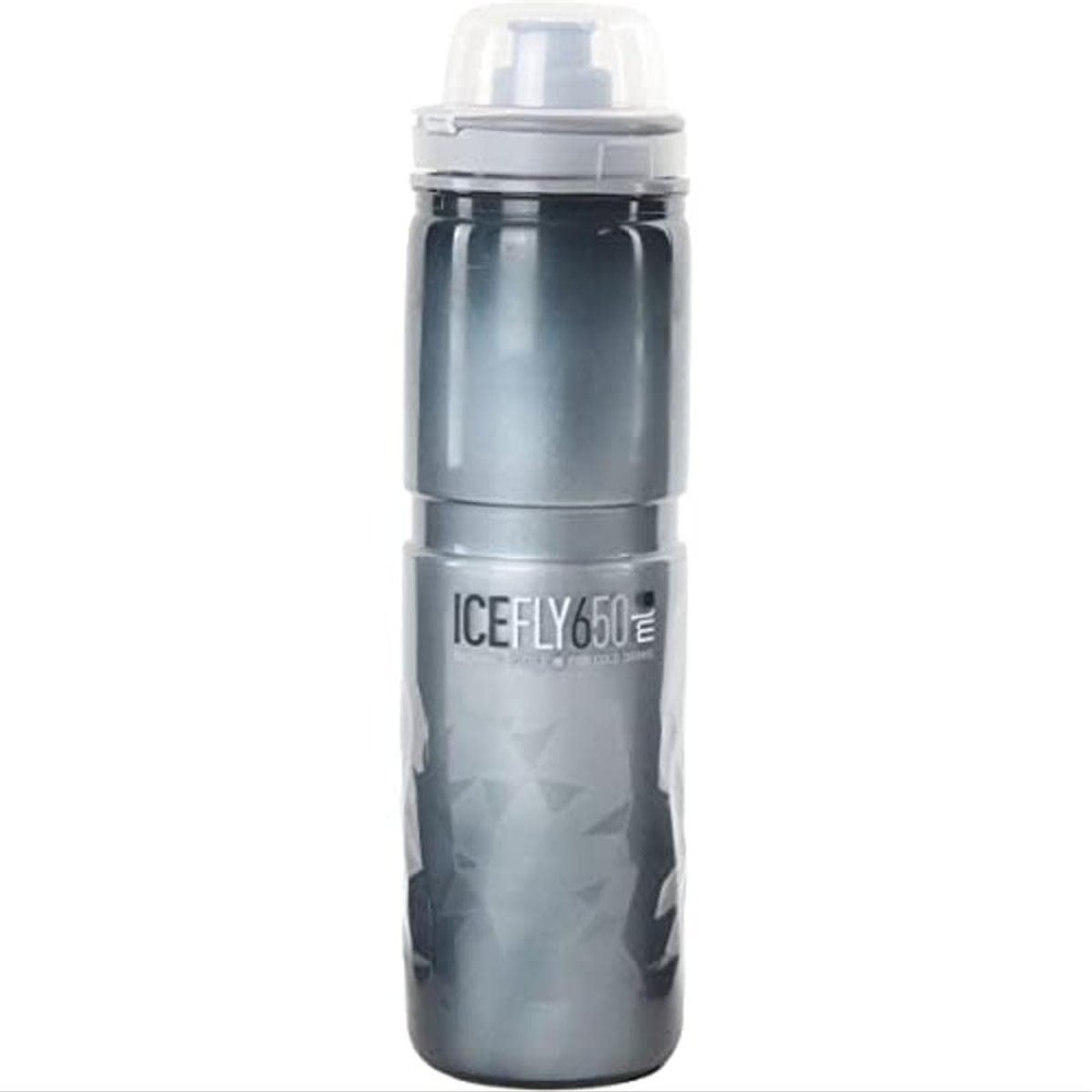 Elite Icefly Water Bottle 650ml Smoke Insulated, BPA-Free, Easy-Squeeze Cycling Bottle