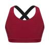 Moggemol Kids Girls Sleeveless Letter Print X Back Crop Top Sports Bra Gymnastics/Dance/Workout Vest Burgundy 4 view 1