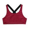 Moggemol Kids Girls Sleeveless Letter Print X Back Crop Top Sports Bra Gymnastics/Dance/Workout Vest Burgundy 4 view 3