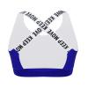 Moggemol Kids Girls Sleeveless Letter Print X Back Crop Top Sports Bra Gymnastics/Dance/Workout Vest Royal Blue 6 view 2