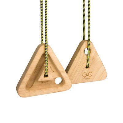 YY Vertical - The Original Triangle Climbing Hang Holds in Wood for Rock Climbing, Ideal for Home Training, adapts to Pull up bar, Strengthen Your Fingers