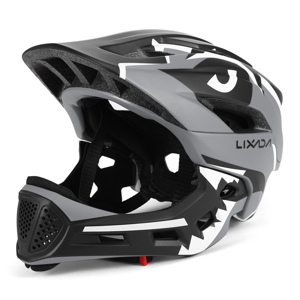 Lixada Kids Bike Helmet Adjustable Detachable Full Face Helmet for Cycling Helmet for Children Bicycle, Skateboard, Scooter, Protective Gear (20.5-22 Inches)