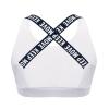 Moily Big Girls Racer Back Padded Sports Bra Gymnastics/Dance.Yoga Athletic Crop Top 2 Pack Underwear X Back White 3-4 view 1