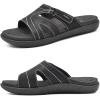 KuaiLu Womens Fashion Orthotic Slides Ladies Lightweight Athletic Yoga Mat Walking Sandals Slip On Thick Cushion Recovery Slippers Sandles Comfortable Plantar Fasciitis Arch Support Black Size 8.5 view 1