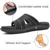 KuaiLu Womens Fashion Orthotic Slides Ladies Lightweight Athletic Yoga Mat Walking Sandals Slip On Thick Cushion Recovery Slippers Sandles Comfortable Plantar Fasciitis Arch Support Black Size 8.5 view 4