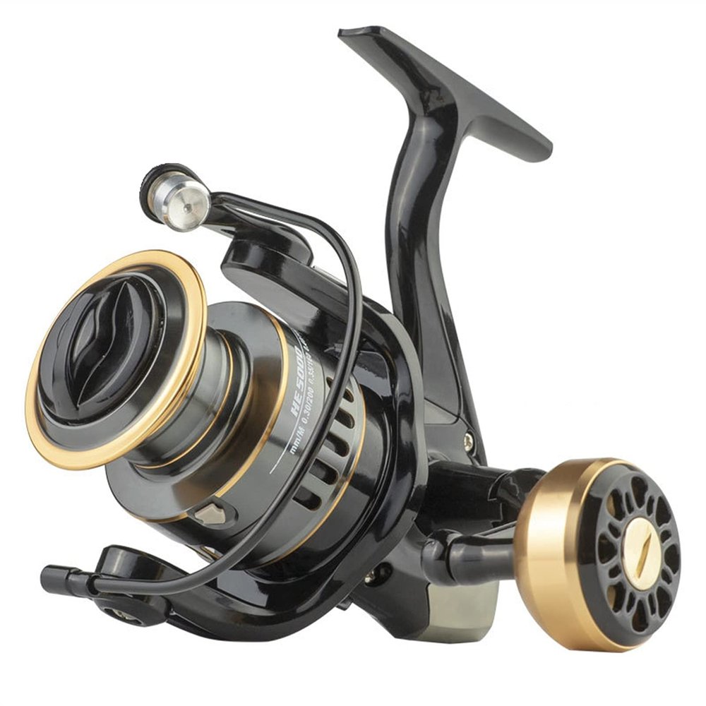 HNGM Fishing reel Fishing Reel HB500-7000 Full Metal Spool Spinning Wheel Spool 8KG Largest Trolling Reel Fishing Reel Salt Water Reel (Color : Metal Grip, Spool Capacity : 1000 Series)