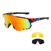 Long Keeper Polarized Sport Cycling Sunglasses with 3 Interchangeable Lens Men Women Baseball Fishing Glasses (Colorful/Red-3lens) view 1
