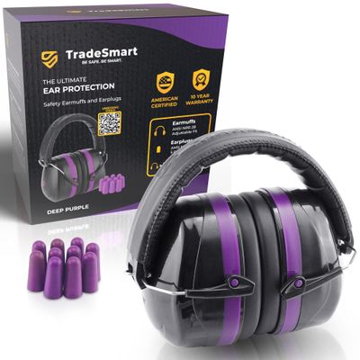 TradeSmart NRR 28 Ear Protection Headphones - One-Size-Fits-All Design, Ear Protection for Shooting, Work, Construction, Mowing