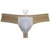 JAXFSTK Men's Brazilian Bikini Swimsuit Thong Drawstring Swimwear Solid Shiny Ultra Cheeky Swim Boxer Briefs Khaki XL view 4