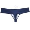 JAXFSTK Men's Brazilian Bikini Swimsuit Thong Drawstring Swimwear Solid Shiny Ultra Cheeky Swim Boxer Briefs Dark Green 3-Pack(Navy Blue,Khaki,Purple) XL view 2