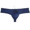 JAXFSTK Men's Brazilian Bikini Swimsuit Thong Drawstring Swimwear Solid Shiny Ultra Cheeky Swim Boxer Briefs Dark Green 3-Pack(Navy Blue,Khaki,Purple) XL view 3