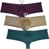 JAXFSTK Men's Brazilian Bikini Thong Swimwear Drawstring Swimsuit Shiny Cheeky Swim Boxer Briefs Trunks Dark Green 3-Pack(purple,khaki,dark green) M view 1