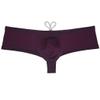 JAXFSTK Men's Brazilian Bikini Thong Swimwear Drawstring Swimsuit Shiny Cheeky Swim Boxer Briefs Trunks Dark Green 3-Pack(purple,khaki,dark green) M view 2
