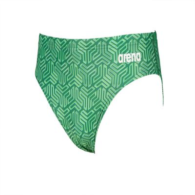 ARENA Men's Kikko Brief - Training Swim Briefs with UV Protection, Chlorine Resistance, Quick Drying Stylish Men's Swimwear,Black-Multi Green