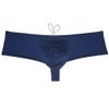 JAXFSTK Men's Brazilian Bikini Thong Swimwear Drawstring Swimsuit Shiny Cheeky Swim Boxer Briefs Trunks Navy Blue XL view 1