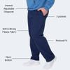 Hanes Men's EcoSmart Open Leg Pant with Pockets, Navy, 3X-Large view 3
